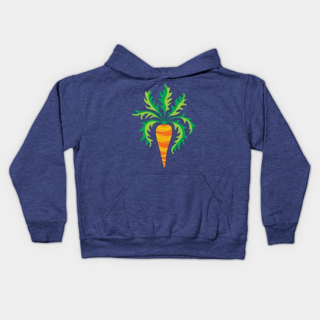 CRAZY CARROT Fun Healthy Vegetable Veggie Orange Green - UnBlink Studio by Jackie Tahara Kids Hoodie by UnBlink Studio by Jackie Tahara